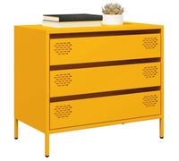 vidaXL Buffet jaune moutarde 68x39x58,5 cm acier laminé à froid
