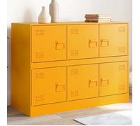 vidaXL Buffet 99x39x73 cm en acier Jaune moutarde