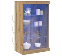vidaXL Buffet LED Chêne Artisanal 60,5 x 37 x 100 cm Bois d'ingénierie | La finition en chêne artisanal se marie trop bien avec un décor moderne,