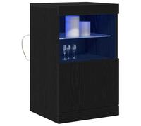vidaXL Buffet LED Chêne Noir 41 x 37 x 67 cm Bois d'ingénierie | Un style moderne qui s'adapte partout, Avec plein d'étagères et tiroirs, Fait en bois MDF de bonne qualité