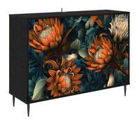 vidaXL Buffet LOCHEM Chêne Noir 102 x 33 x 76 cm Bois d'ingénierie, Meuble de Rangement pour Salon, Buffet rectangulaire, mobilier Moderne, Solution spacieuse pour la Maison