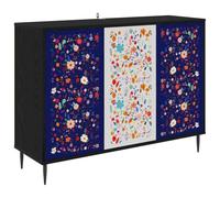 vidaXL Buffet Mainz Chêne Noir 102 x 33 x 76 cm Bois d'ingénierie, Meuble de Rangement pour Salon, Buffet rectangulaire, mobilier Moderne, Solution spacieuse pour la Maison