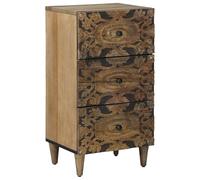 vidaXL Buffet Marron 40 x 33,5 x 75 cm Bois de Mangue Massif, Rangement Salon, Meuble Contemporain, Buffet Pratique, Organisateur Chic pour Essentiels de Maison