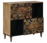 vidaXL Buffet Marron 80 x 33,5 x 75 cm Bois de Mangue Massif, Buffet élégant, Meuble Moderne, Rangement Compact, mobilier Polyvalent pour Le Salon, Solution Bois stylée
