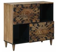 vidaXL Buffet Marron 80 x 33,5 x 75 cm Bois de Mangue Massif, Buffet élégant, Meuble Moderne, Rangement Compact, mobilier Polyvalent pour Le Salon, Solution Bois stylée