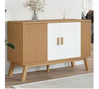 vidaXL Buffet OLDEN blanc et marron 114x43x73,5 cm bois massif de pin