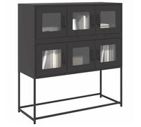 vidaXL Buffet noir 100,5x39x107 cm acier laminé à froid