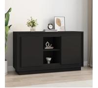 vidaXL Buffet, Armoire Latérale avec Compartiments et Portes, Meuble de Rangement Salon Salle de Séjour Intérieur, Moderne, Noir Bois d'Ingénierie