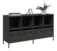 vidaXL Buffet Noir 135x39x73,5 cm Acier laminé à Froid, Meuble de Rangement, Meuble de Rangement de Cuisine, Meuble de Rangement de Salon
