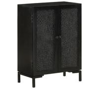 vidaXL Buffet noir 55x30x77 cm bois massif de manguier et fer