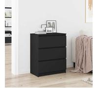 vidaXL Buffet Meuble de rangement avec tiroir 60x35x76 cm Bois d'ingénierie Noir