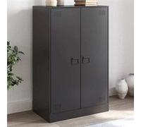 vidaXL Buffet Noir 67x39x107 cm Acier, Armoire, Armoire latérale, Armoire de Rangement, armoires, Placard, Buffet Haut, Organisateur de Maison