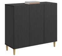 vidaXL Buffet Noir 89 x 34,5 x 80 cm Bois d'ingénierie, Salle de séjour, Buffet Vintage, Meuble de Rangement, Style Chic avec Pieds effilés, Finition Bois Classique