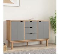 vidaXL Buffet OTTA marron et gris 113,5 x 43 x 73 cm bois massif pin 348592