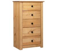 vidaXL Pin Buffet Armoire à Tiroirs Commode Dressoir Armoire de Rangement avec 5 Tiroirs Salon Chambre à Coucher Maison Intérieur 46x40x89 cm