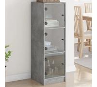 vidaXL Buffet portes en verre - Gris béton