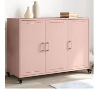 vidaXL Buffet armoire 846681, avec porte et rangement, acier 100,5x39x72 cm, Rose