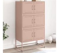 vidaXL Buffet rose 68,5 x 38,5 x 123,5 cm en acier
