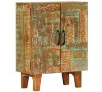 vidaXL Buffet sculpté à la main 55x30x75 cm bois massif récupération, armoire, placard, buffet haut, armoire latérale, armoire de rangement 351757 Bois G