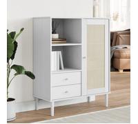 vidaXL Buffet SENJA aspect rotin blanc 90x40x112 cm en bois massif de pin 358056