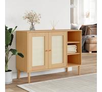 vidaXL Buffet SENJA aspect rotin marron 112x40x80cm bois massif de pin