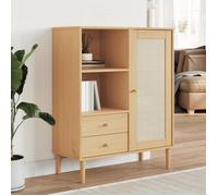 vidaXL Buffet SENJA – aspect rotin marron, bois massif de pin 90x40x112 cm