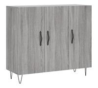vidaXL Buffet Sonoma gris 90x34x80 cm en bois d'ingénierie, meuble de rangement, portes et pieds