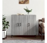 vidaXL Buffet sonoma gris 90x34x80 cm bois d'ingénierie 828114 Gris G