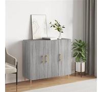 vidaXL Buffet en bois d'ingénierie Sonoma gris 90x34x80 cm avec pieds