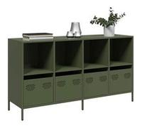 vidaXL Buffet vert olive 135x39x73,5 cm acier laminé à froid, meuble de rangement, meuble de rangement de cuisine, meuble de 3307165 Vert G
