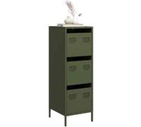 vidaXL Buffet vert olive 39x35x103,5 cm acier, armoire à livres, armoire à livres moderne, étagère à livres, étagère et 851404 Vert G