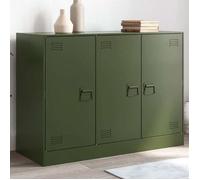 vidaXL Buffet vert olive 99x39x73 cm acier 841725