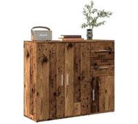 vidaXL Buffet vieux bois 91x29,5x75 cm bois d'ingénierie, armoire, placard, buffet haut, armoire latérale, armoire de 855906 Marron G