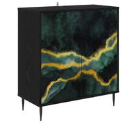 vidaXL Buffet WIJHE Chêne Noir 69 x 33 x 76 cm Bois d'ingénierie, Buffet rectangulaire Moderne, Meuble de Rangement Chic pour Salon et Salle à Manger, Solution Pratique pour la Maison