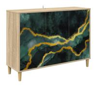 vidaXL Buffet WIJHE Sonoma 102 x 33 x 75 cm Bois d'ingénierie, Buffet rectangulaire Moderne, Meuble de Rangement Tendance pour Salon et Salle à Manger, Solution Pratique pour la Maison