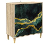 vidaXL Buffet WIJHE Sonoma 69 x 33 x 75 cm Bois d'ingénierie, Buffet rectangulaire Moderne, Grand Espace de Rangement pour Salon et Salle à Manger, Meuble Tendance pour la Maison