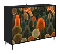 vidaXL Buffet ZAANDAM Chêne Noir 102 x 33 x 76 cm Bois d'ingénierie, Meuble de Rangement pour Salon, Buffet rectangulaire, mobilier Moderne, Solution spacieuse pour la Maison