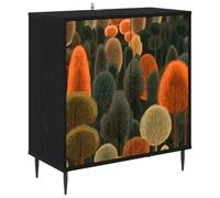vidaXL Buffet ZAANDAM Chêne Noir 69 x 33 x 76 cm Bois d'ingénierie, Buffet rectangulaire Moderne, Meuble de Rangement Chic pour Salon et Salle à Manger, Solution Pratique pour la Maison