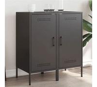 vidaXL Buffets 2 pièces 843013 – Armoires avec pieds, portes en acier, Noir 36x39x79 cm