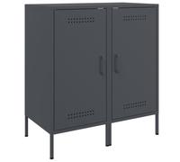 vidaXL Buffets Anthracite 36x39x79 cm – Lot de 2 en acier, avec pieds et portes