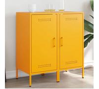 vidaXL Buffets 2 pcs 843019 - Armoires avec pieds, placards avec porte, Jaune moutarde
