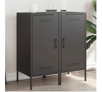 vidaXL Buffets 2 pièces 843013 – Armoires avec pieds, portes en acier, Noir 36x39x79 cm
