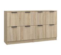 vidaXL Buffets 2 pcs Armoires de Rangement Organisateurs de Maison Meubles de Rangement Armoires de Salon 60x30x70 cm Chêne Sonoma Bois d'Ingénierie