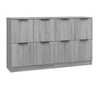 vidaXL Buffets 2 pcs Sonoma – Bois d'ingénierie 60x30x70 cm – Gris