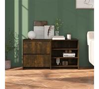 vidaXL Buffets 2 pcs Armoires de Rangement Organisateurs de Maison Meubles de Rangement Armoires de Salon Intérieur Chêne Fumé Bois d'Ingénierie Brun G