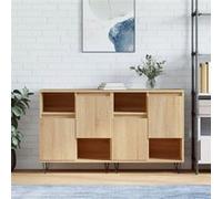 vidaXL Buffets 2 pcs chêne sonoma bois d'ingénierie Marron