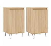 vidaXL Buffets 2 pcs, Armoires Latérales avec Porte et 2 Compartiments, Meubles de Rangement avec Pieds Salle de Séjour, Moderne, Chêne Sonoma Bois d'Ingénierie