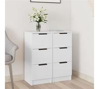 vidaXL Buffets 2 pièces 811152 Blanc 30x30x70 cm Bois d'ingénierie