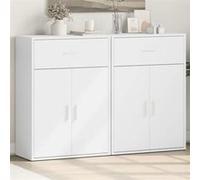 vidaXL Buffets – 2 pièces – blanc – 60x30x84 cm – bois d'ingénierie