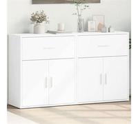 vidaXL Buffets 2 pcs blanc 60x31x70 cm bois d'ingénierie, armoire de rangement, meuble d'entrée, meuble d'appoint, meuble de 3276546 Blanc G
